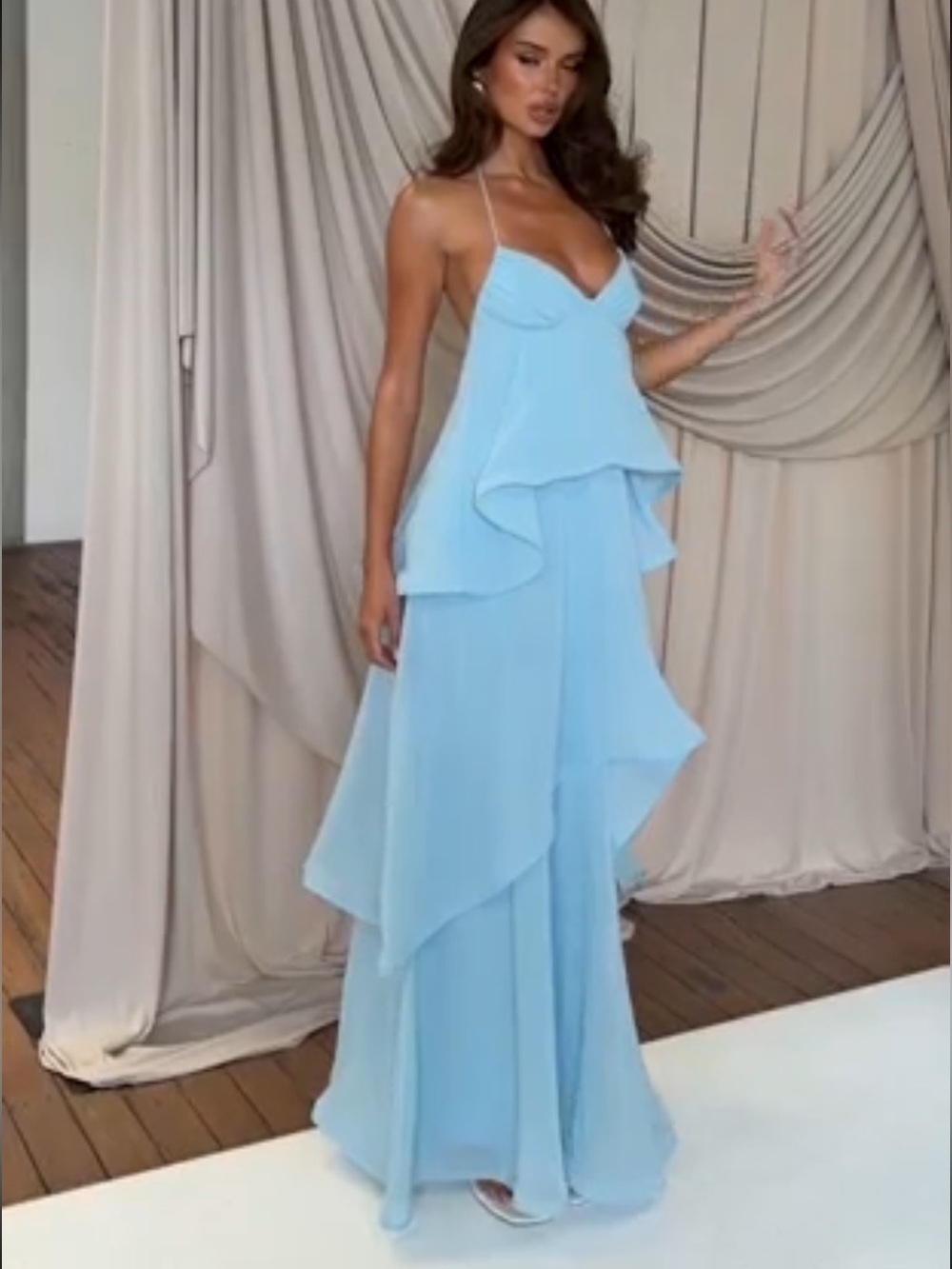 Twirl with me maxi dress baby blue